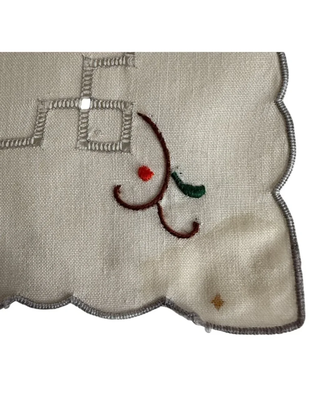 Embroidered Linen Table Runner 8 Placemats‎ Dinner Napkins 6 Cocktail Set Floral